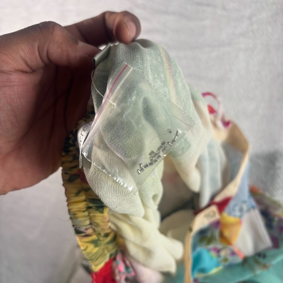 Sacred Threads Chiffon Patchwork‎ Ruffle Hem Beaded Button Front Skirt Womens S - Picture 7 of 12